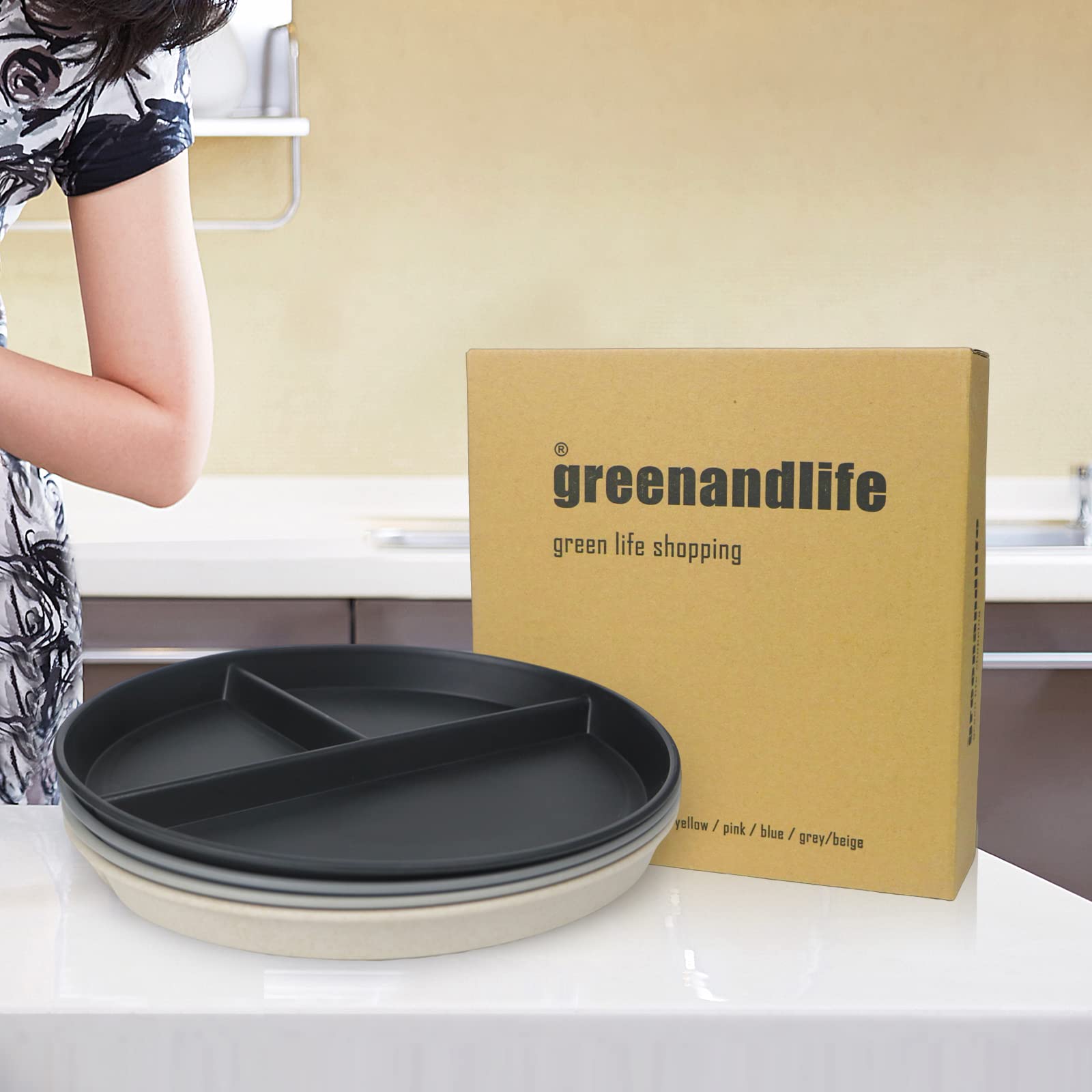 greenandlife plato reutilizable, reemplazo sostenible de plástico desechable