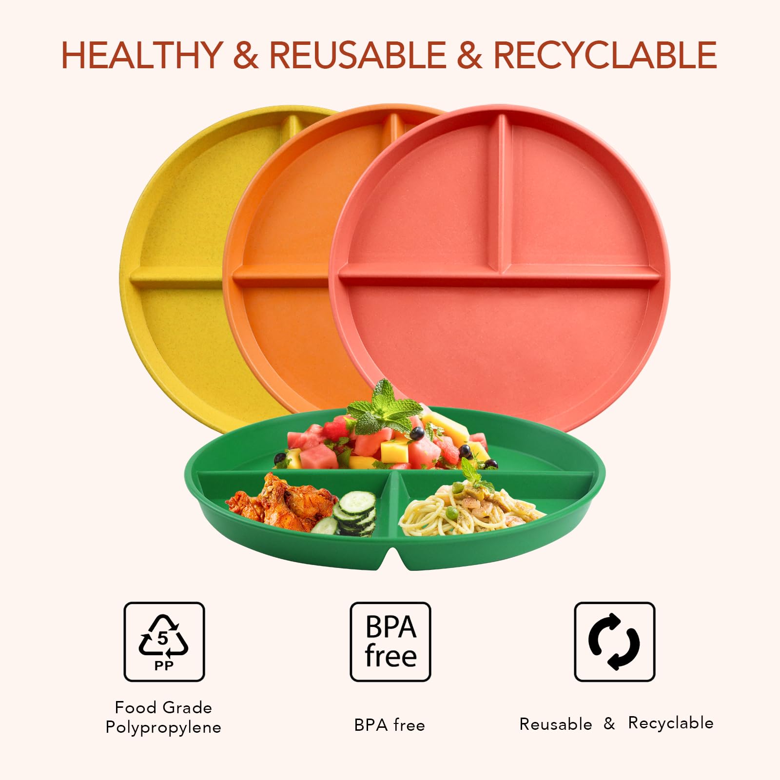 Greenandlife plato BPA-free hecho de PP para toda la familia