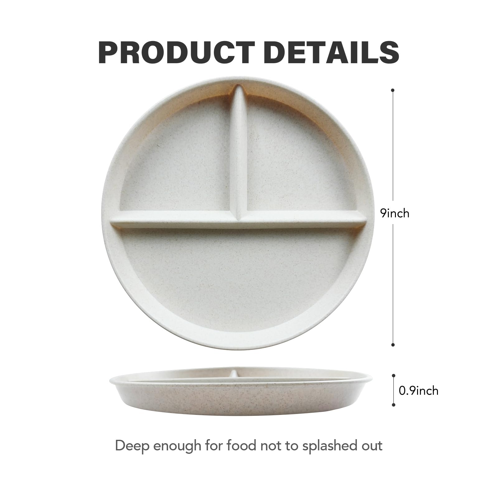 Greenandlife plato dividido de 3 compartimentos para porciones controladas.