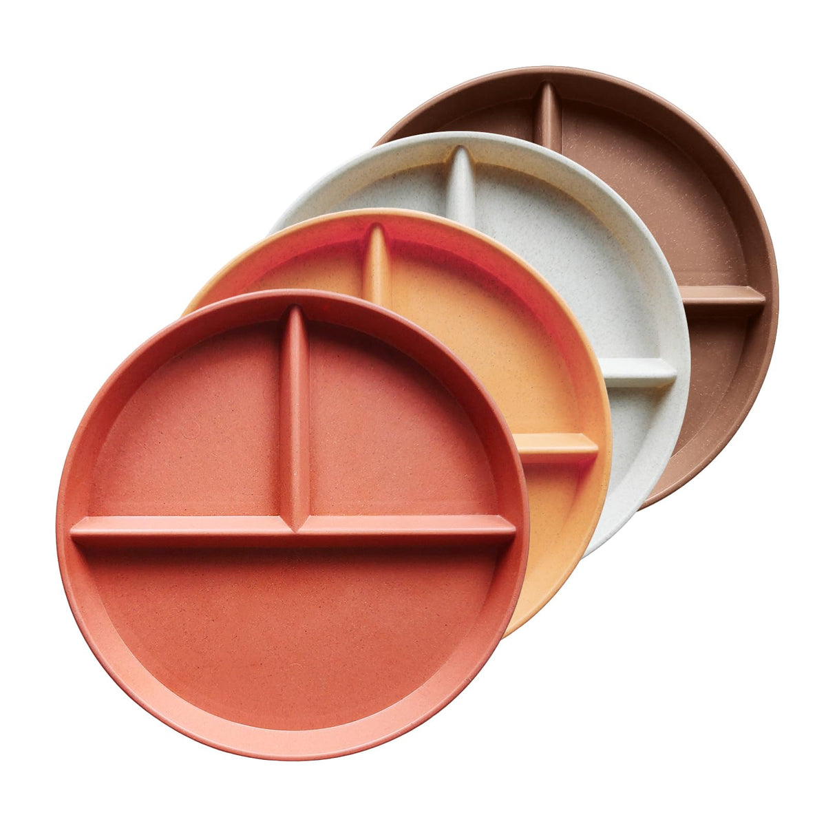 Greenandlife platos divididos de 9 pulgadas en conjunto, colores atardecer para comidas ordenadas.
