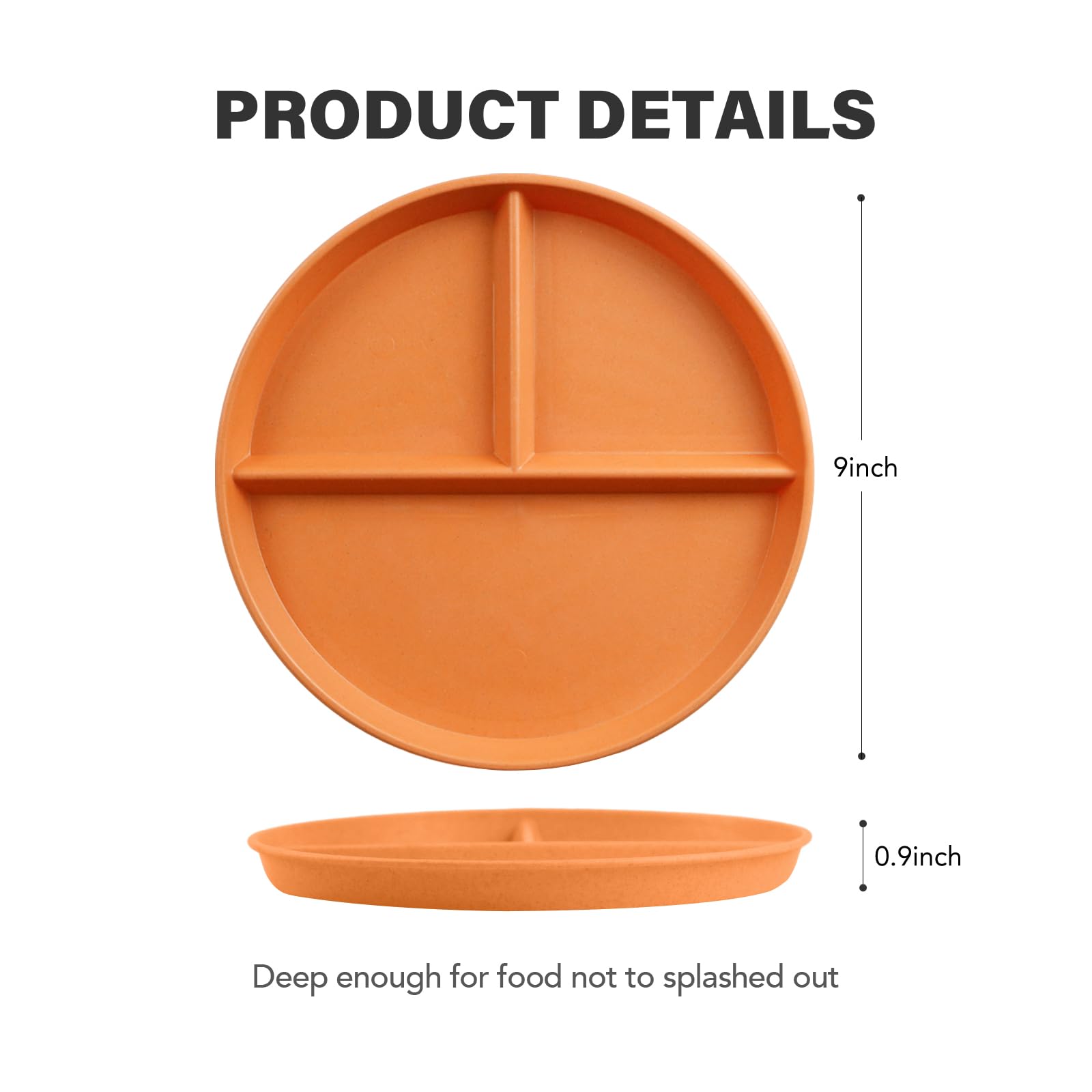 Greenandlife plato porciones control 3 compartimentos, ideal para planificar comidas