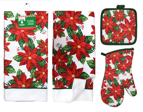 Greenbrier Poinsettia: toallas de cocina suaves y absorbentes para secar manos.