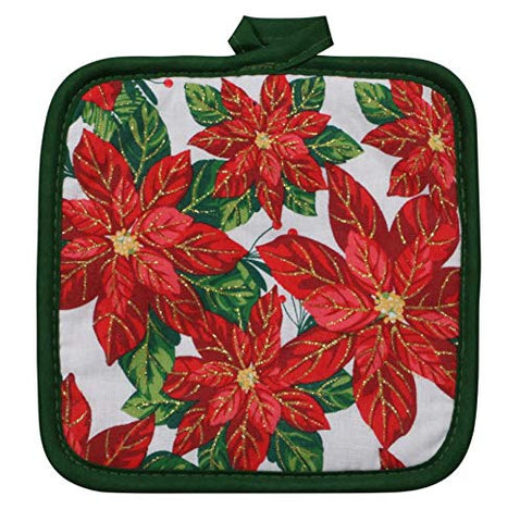 Uso diario en la cocina con el conjunto Greenbrier Poinsettia durante fiestas.
