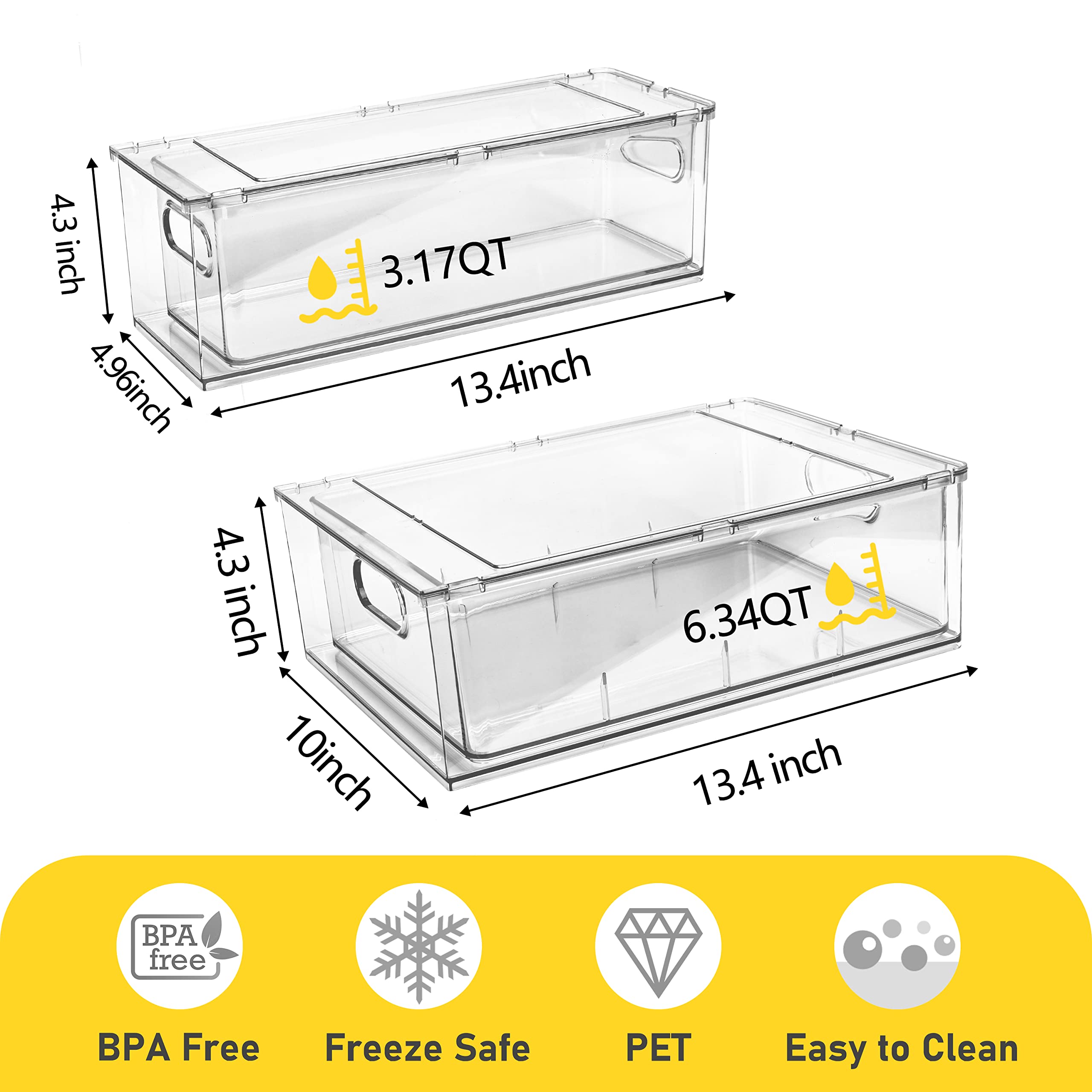 Greenby organizador apilable de doble nivel, optimiza la capacidad en la nevera.