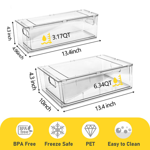 Greenby organizador apilable de doble nivel, optimiza la capacidad en la nevera.