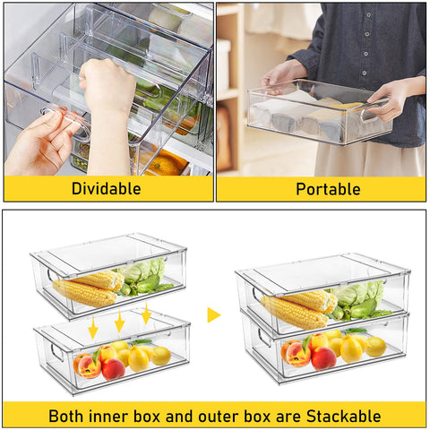 Greenby organizador con particiones removibles para adaptar el espacio de verduras y frutas.