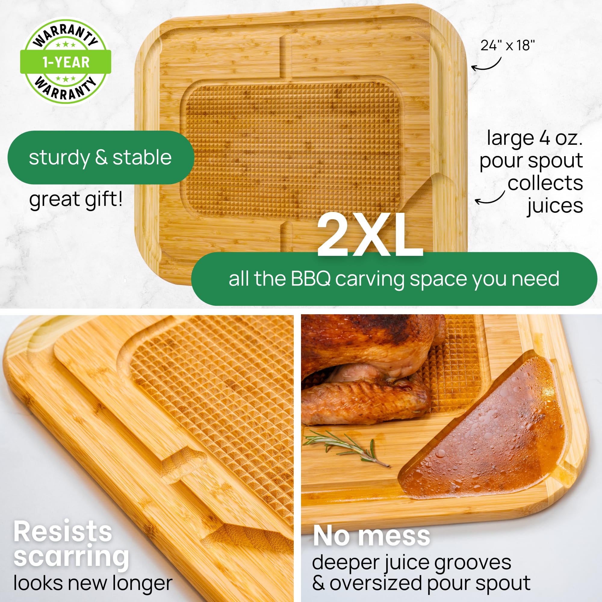 Tabla grande para preparar y presentar platillos en mesa.