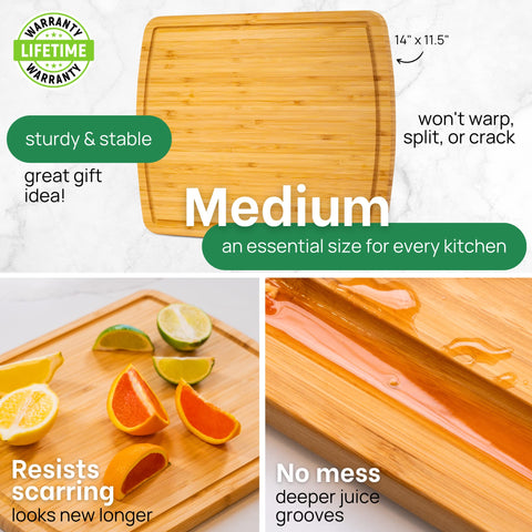 Greener Chef: tabla para quesos y frutas, versión en bambú duradera.