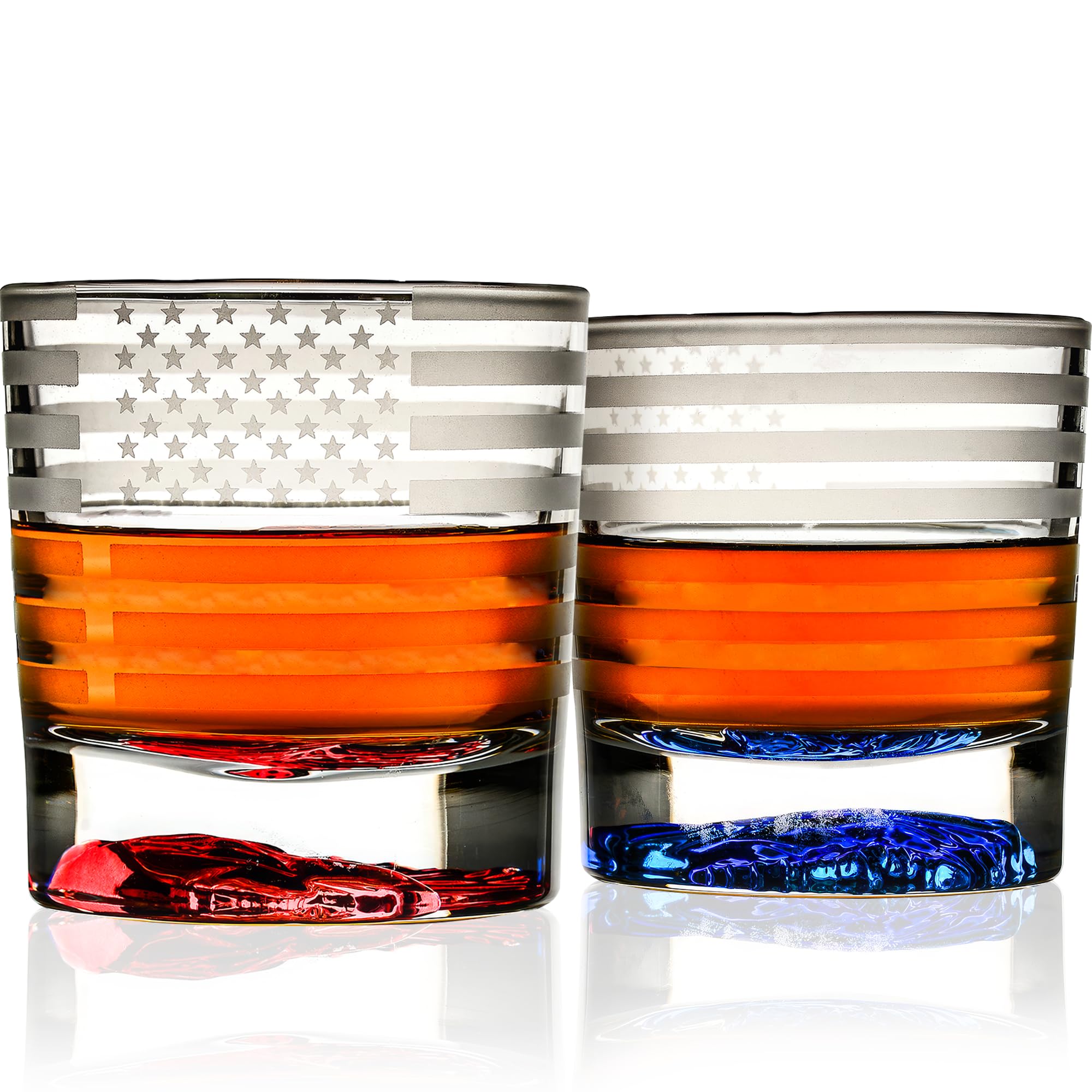 Vasos Greenline Goods con bandera americana y águila en el fondo, perfecto para decor patriótica.