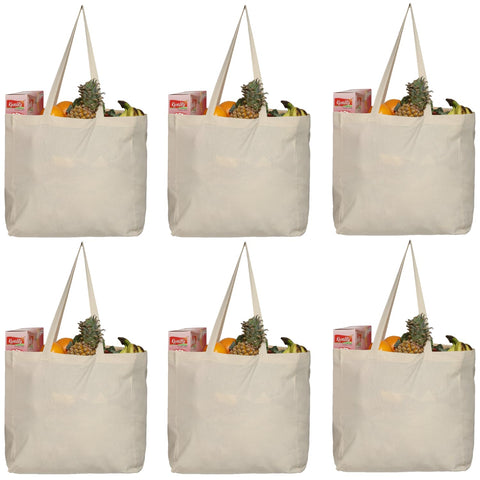 Greenmile bolsas de mercado en lona de algodón, juego de 6 para compras sostenibles.