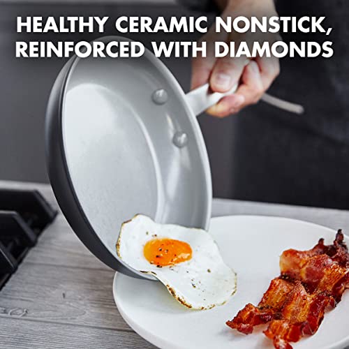 GreenPan Chatham revestimiento cerámico diamante, resistencia duradera para uso diario sin rayones.