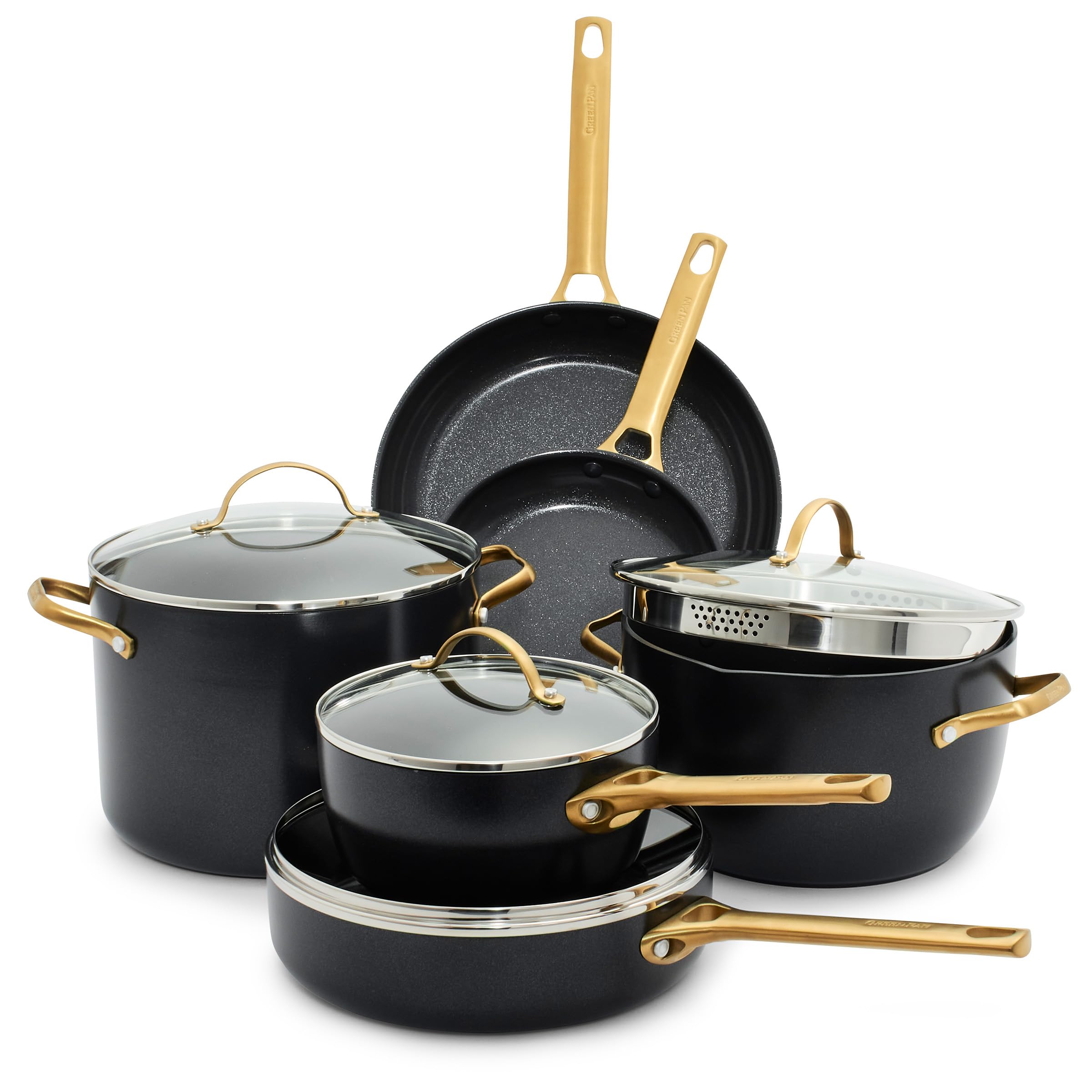GreenPan juego de 10 piezas antiadherentes cerámicas en negro para cocina fácil