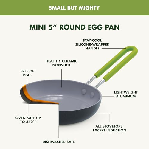 GreenPan Mini con manija fría para agarre cómodo