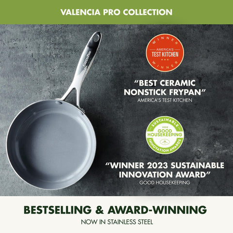 GreenPan Valencia Pro acabado espejo aporta estilo y rendimiento.