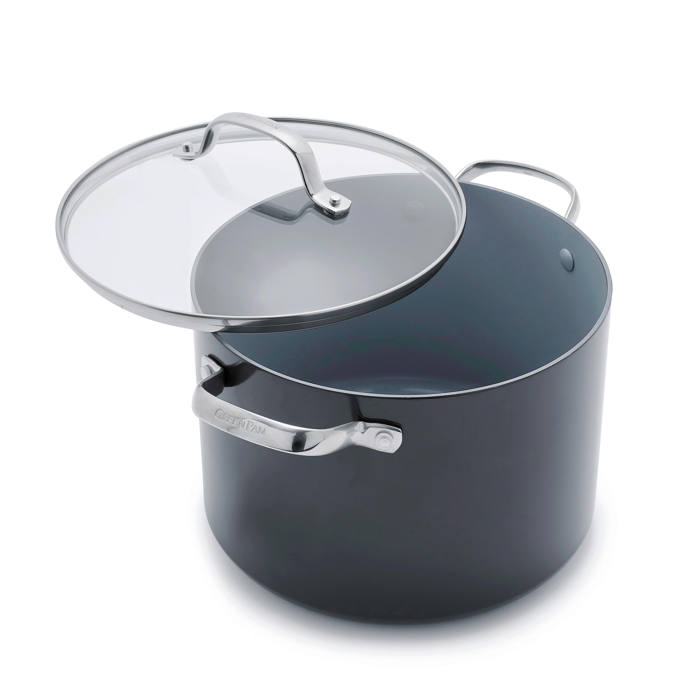GreenPan Valencia Pro olla frente muestra durabilidad y acabado esmaltado