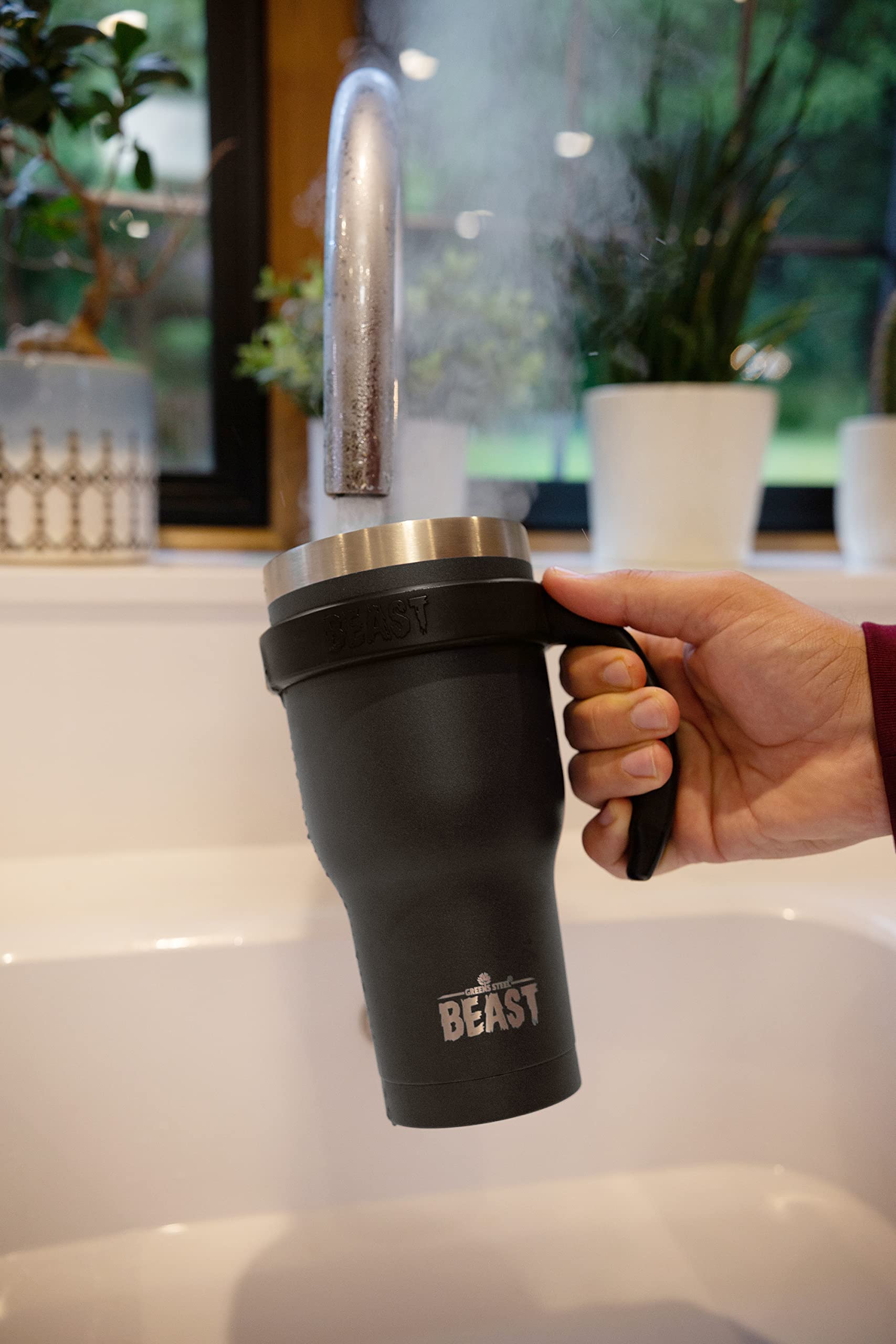 Greens Steel Beast tapa desplegable, cierre seguro y fácil limpieza