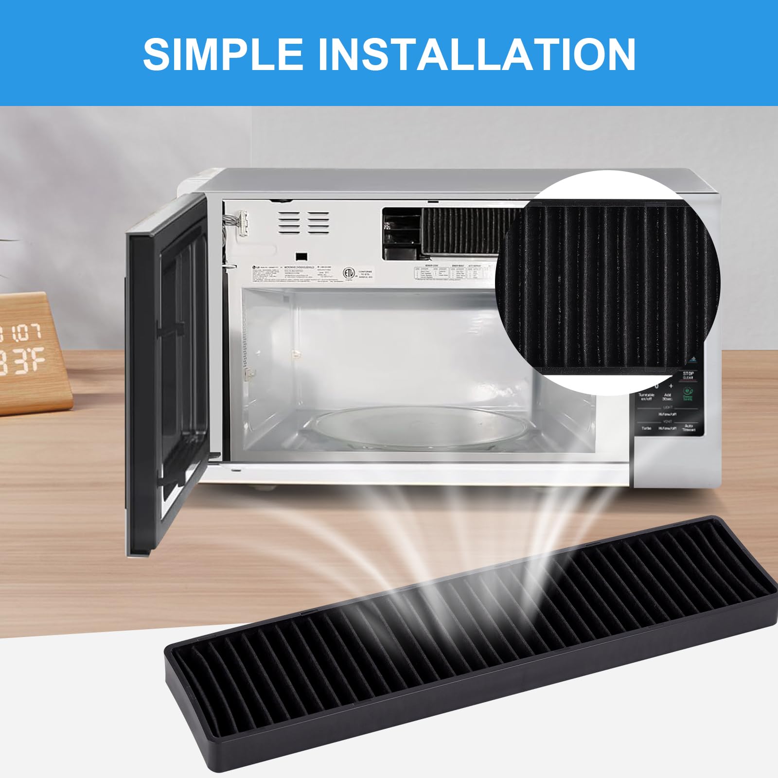 GreeSuit filtro carbón para microondas de alta calidad para uso prolongado