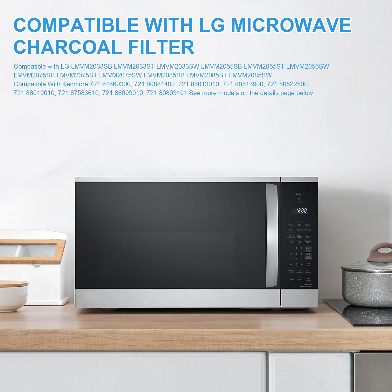 GreeSuit filtro carbón para microondas para LG/GE/Kenmore, útil para reemplazos regulares