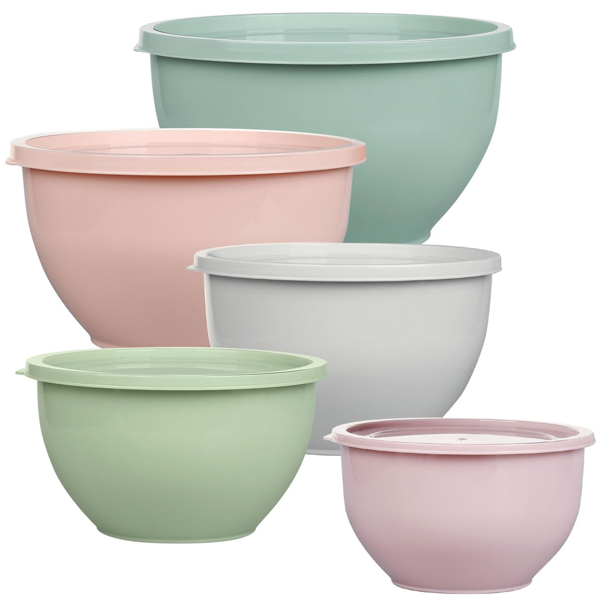 Greentainer tazones para mezclar rosas: set de 5 piezas, ideal para preparar ingredientes.