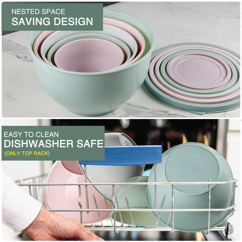 Utilidad diaria en la cocina con tazones rosa Greentainer.