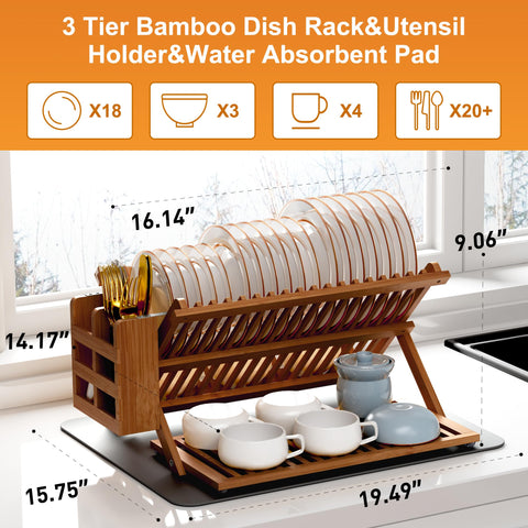 Greenual porta-utensilios de bambú, organizador práctico para cubiertos y utensilios
