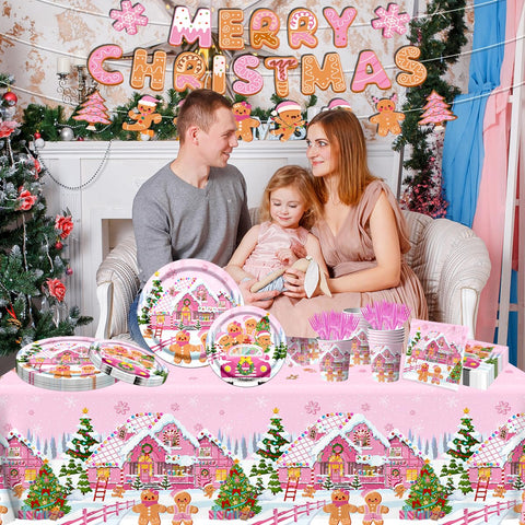 GREHUMOR cubiertos desechables navidad rosa para comer sin complicaciones