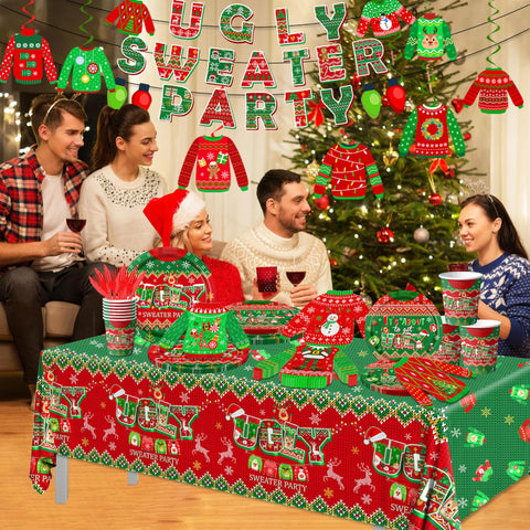 Grehumor mantel navideño verde y rojo para mesa elegante