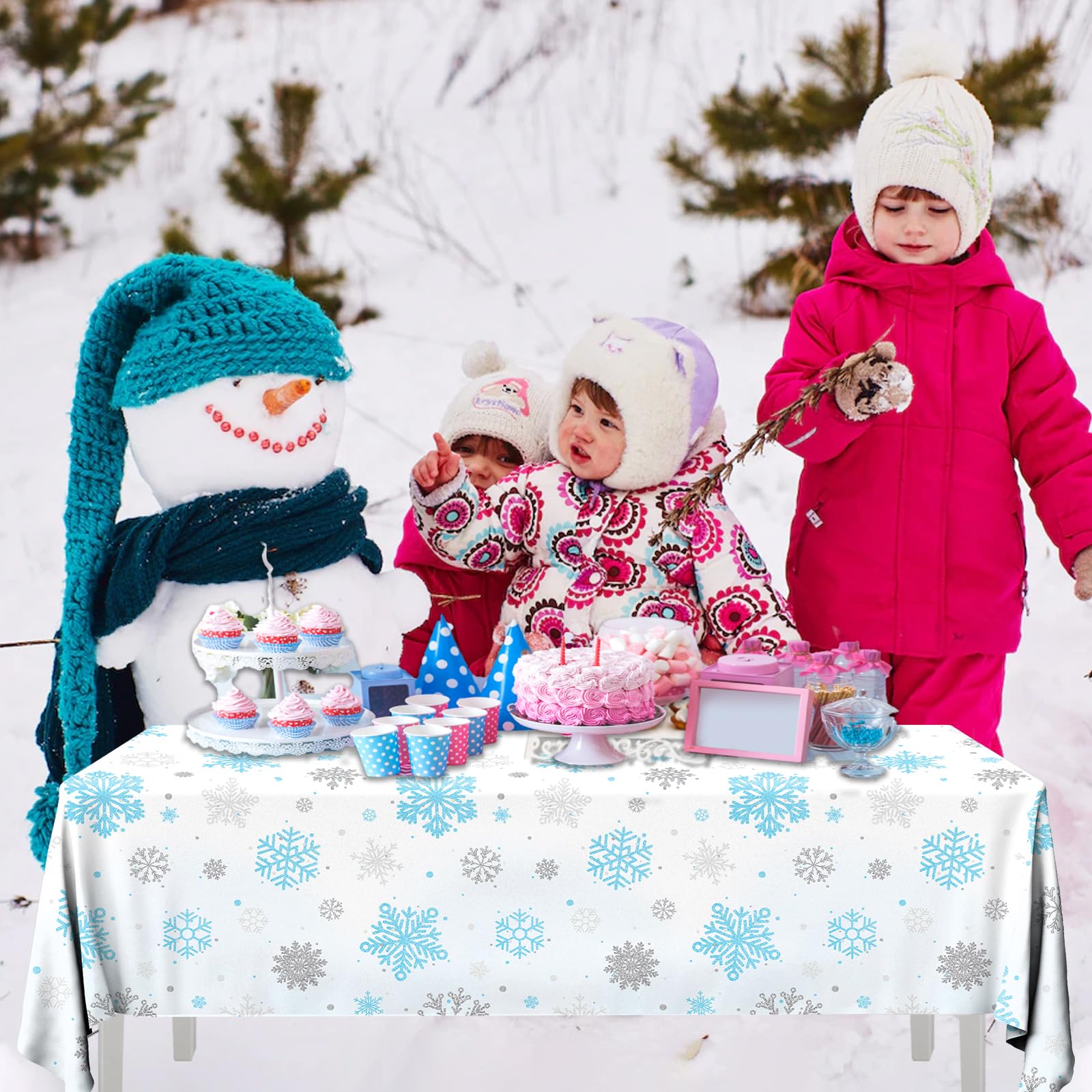 GREHUMOR mantel nieve azul, ideal para navidad y temática de hielo.