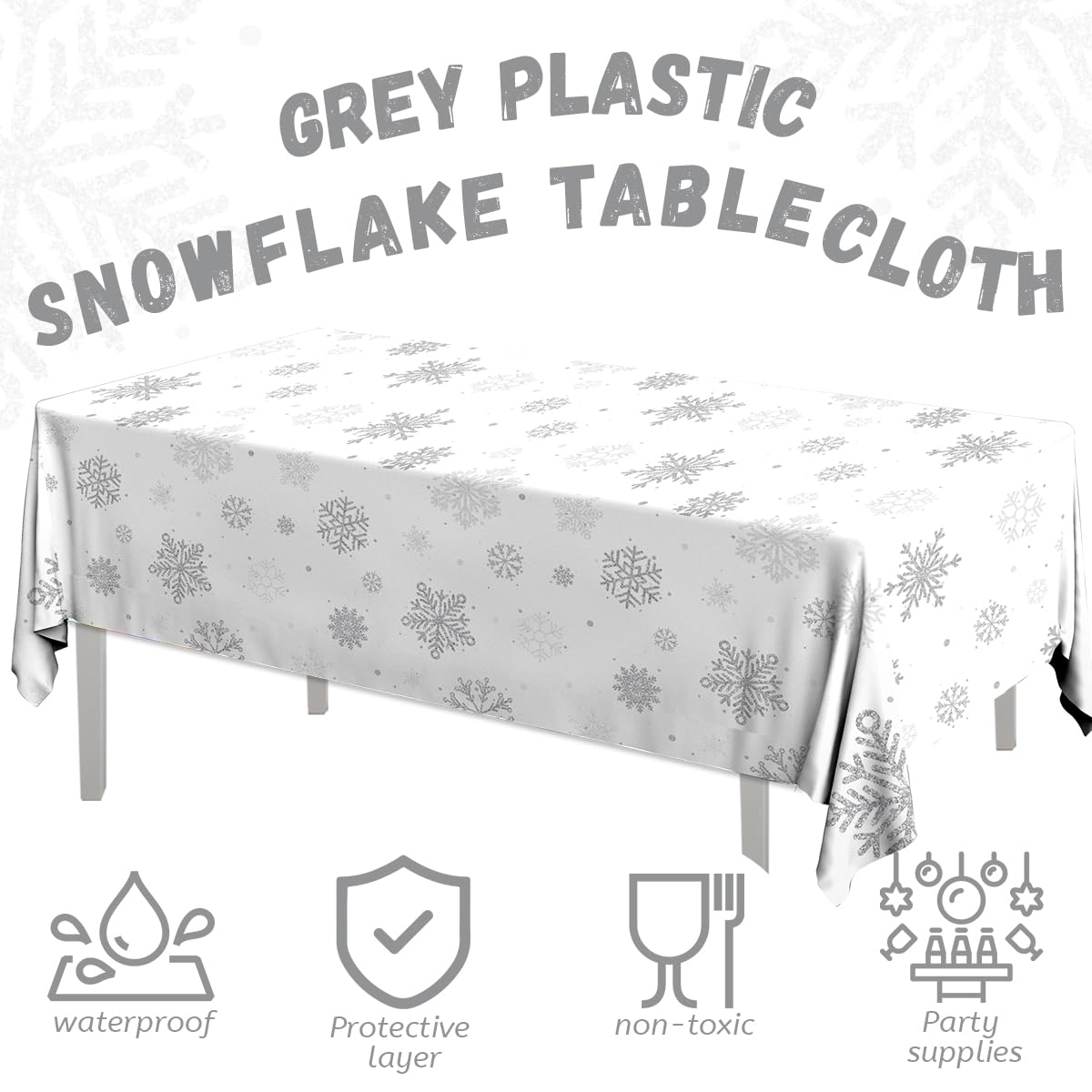 Mantel GREHUMOR con diseño de nieve escandinavo, ambiente invernal elegante.