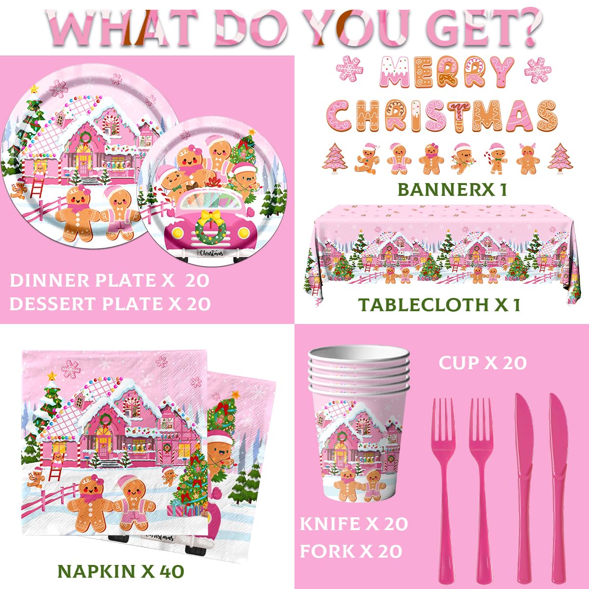 GREHUMOR platos desechables navidad rosa para comidas rápidas y limpias