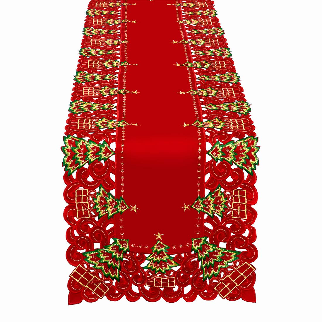 Grelucgo mantel-navidad-bordado hiedra, ideal para cenas festivas elegantes
