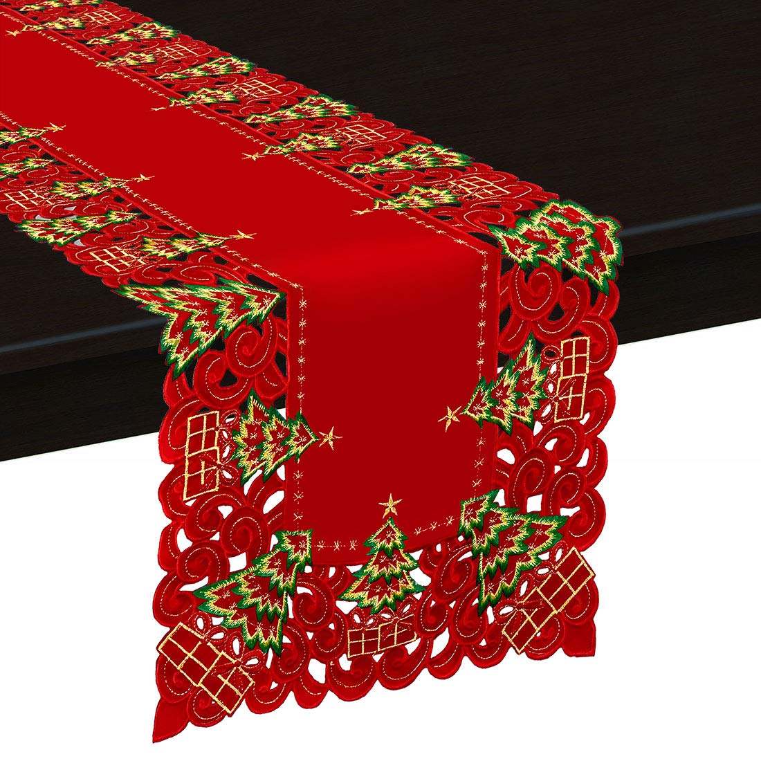 Grelucgo mantel-tocador-navidad-bordado, aporta sofisticación a la mesa o tocador