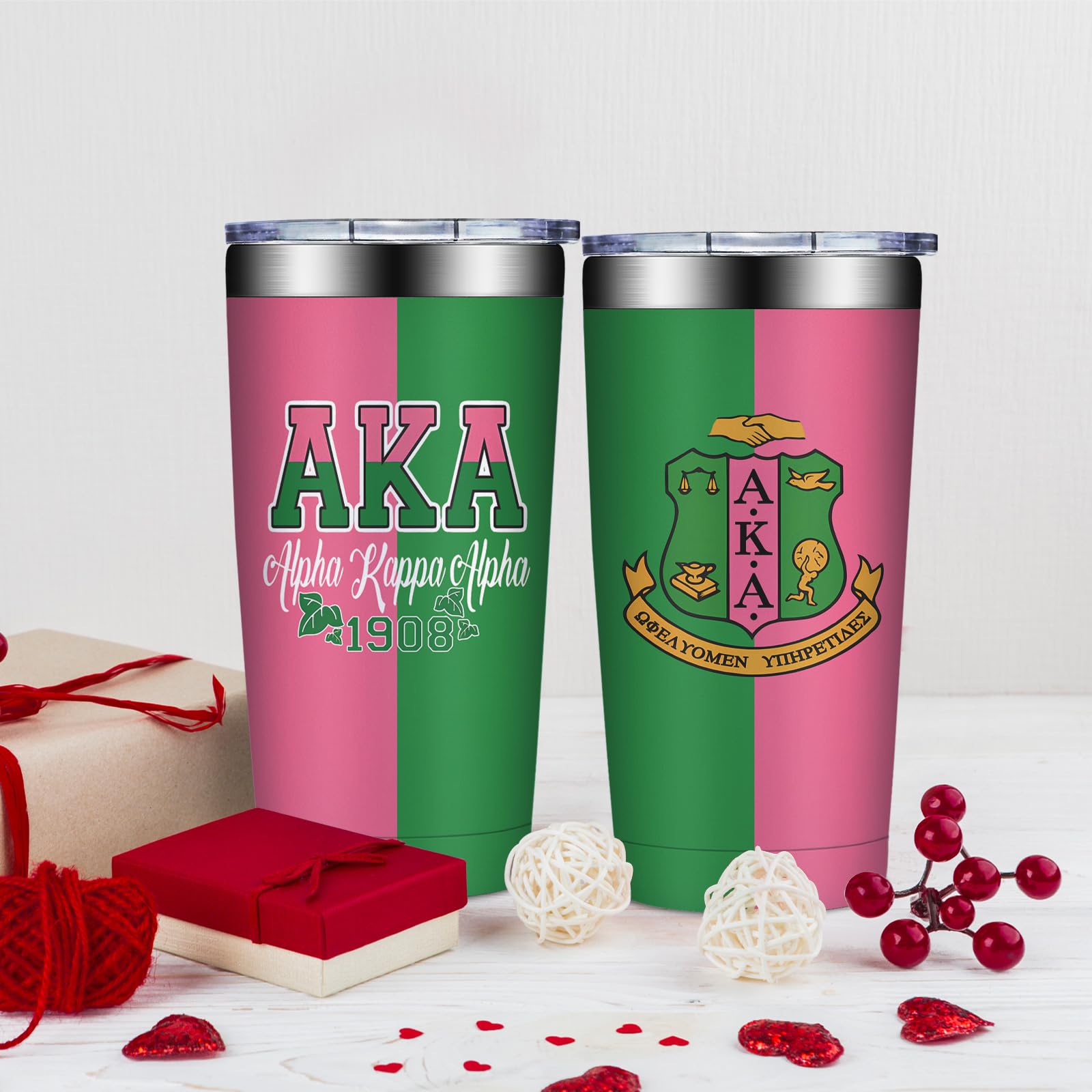 Grifarny AKA Diseño Rosa-Verde atractivo para sororidad.