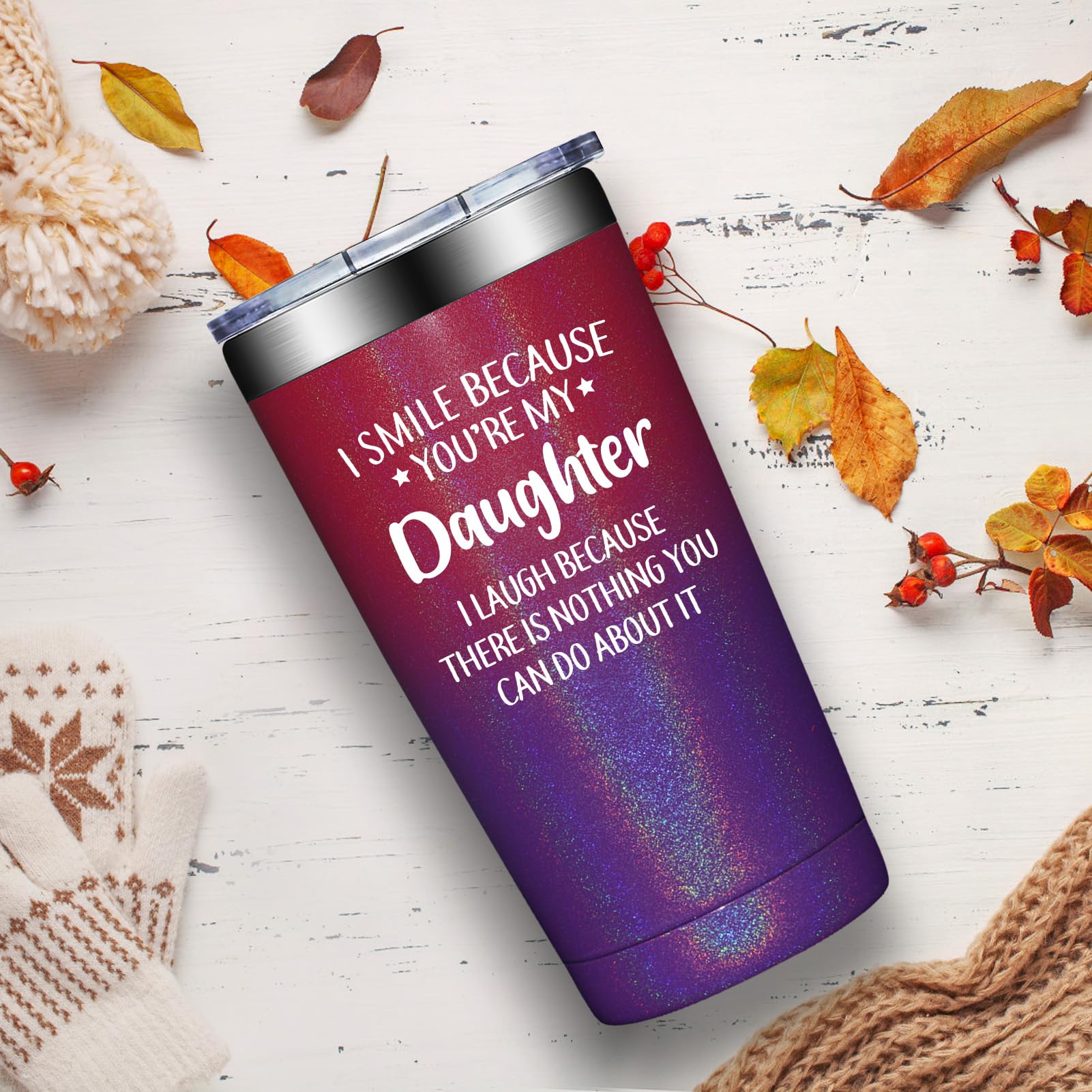 Grifarny diseño frontal de taza termica, mensaje emotivo para la hija