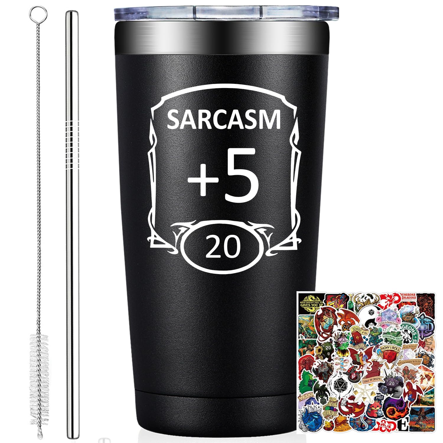 Grifarny taza 20oz dnd con sarcasmo para amantes del rol