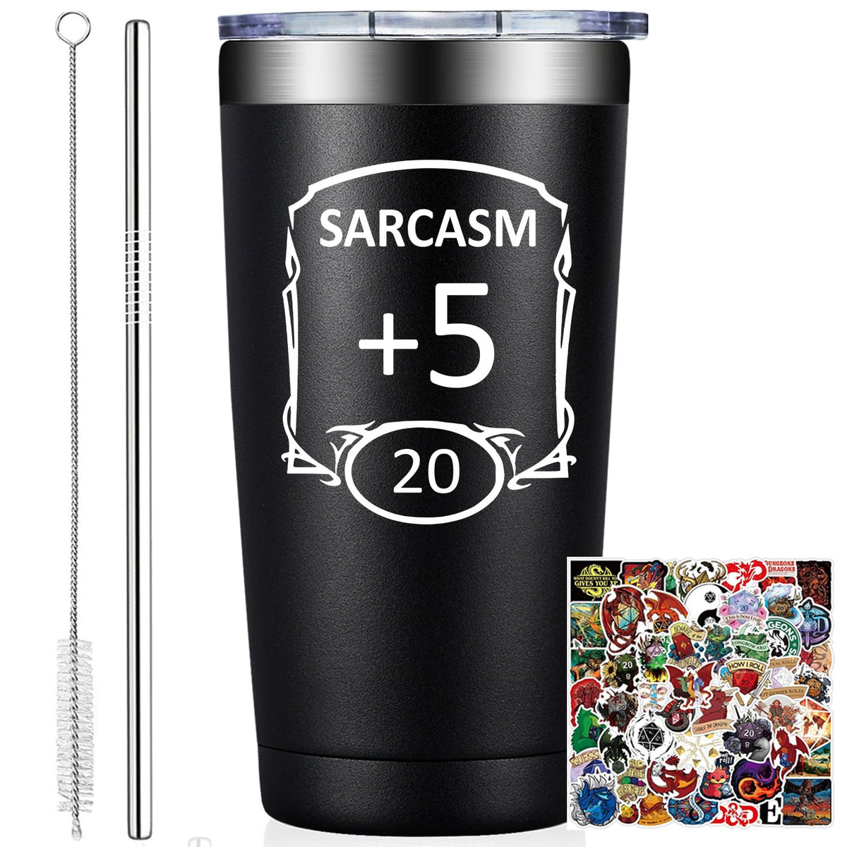 Grifarny taza 20oz dnd con sarcasmo para amantes del rol