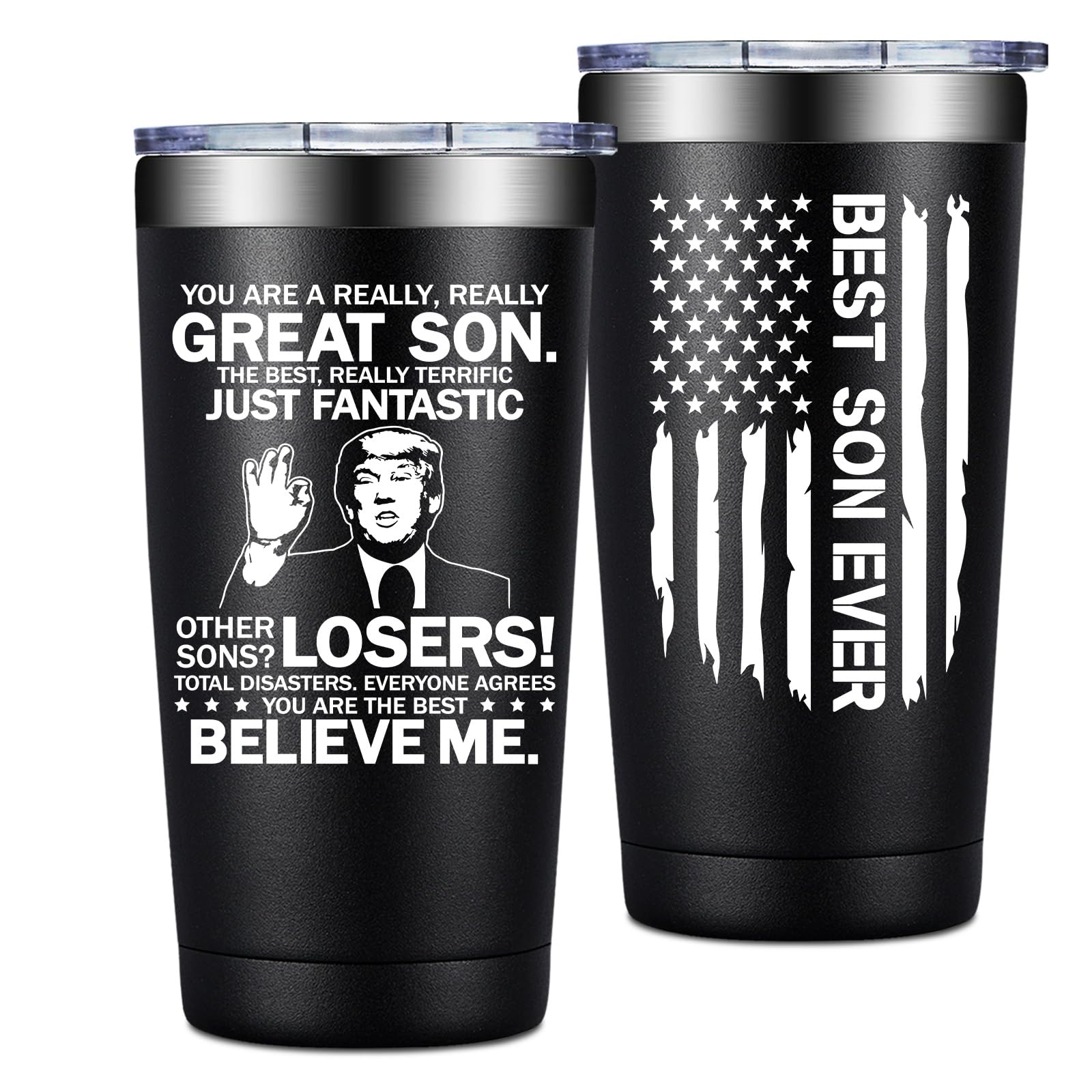 Grifarny Tumbler 20oz, regalo perfecto para hijo, con mensaje positivo.