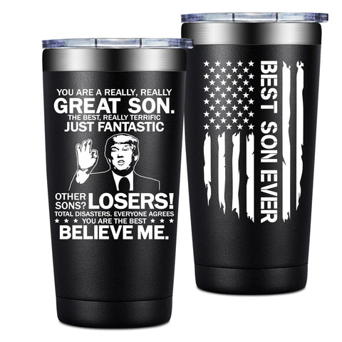 Grifarny Tumbler 20oz, regalo perfecto para hijo, con mensaje positivo.
