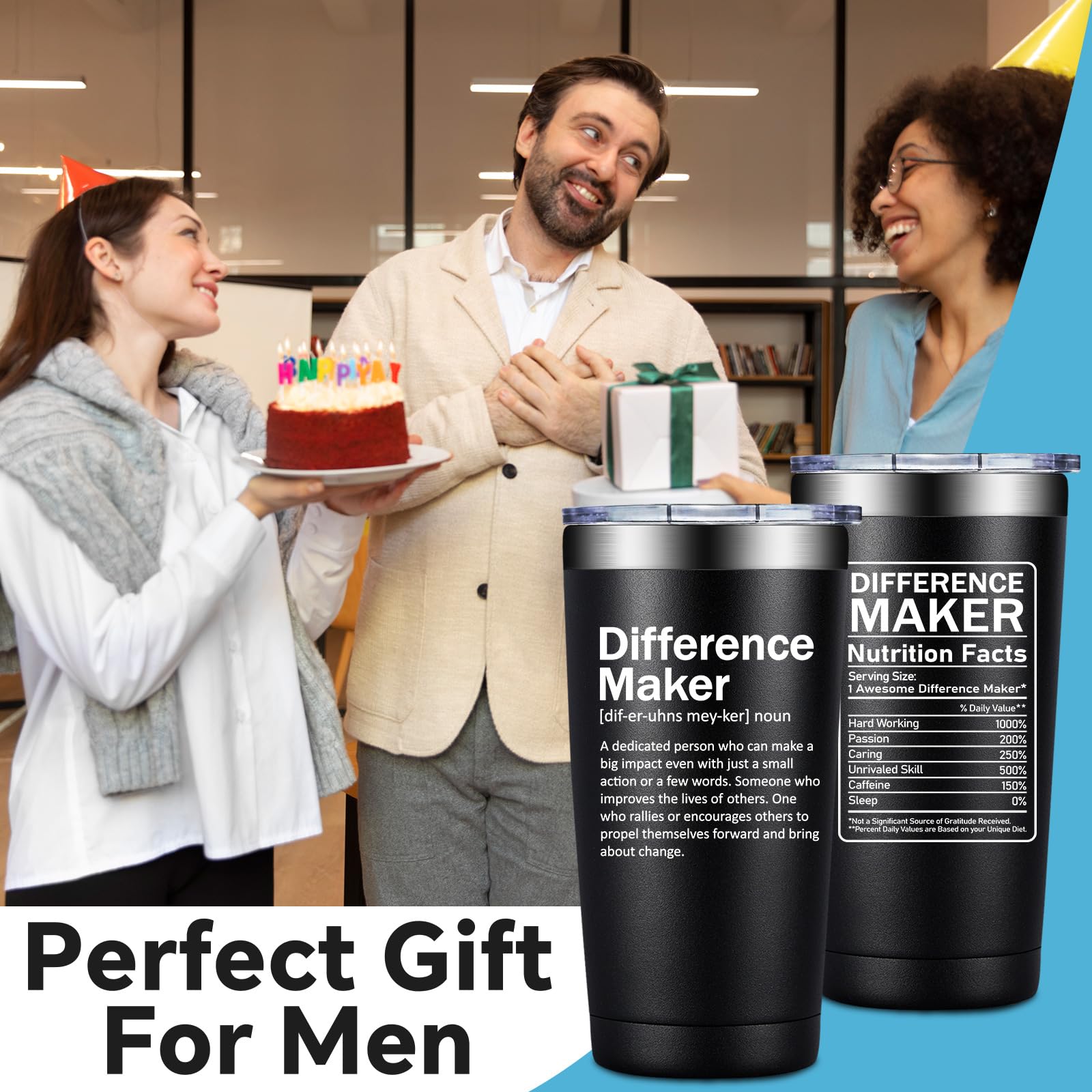 Grifarny Difference Maker tumbler de acero inoxidable 304, duradero y seguro.