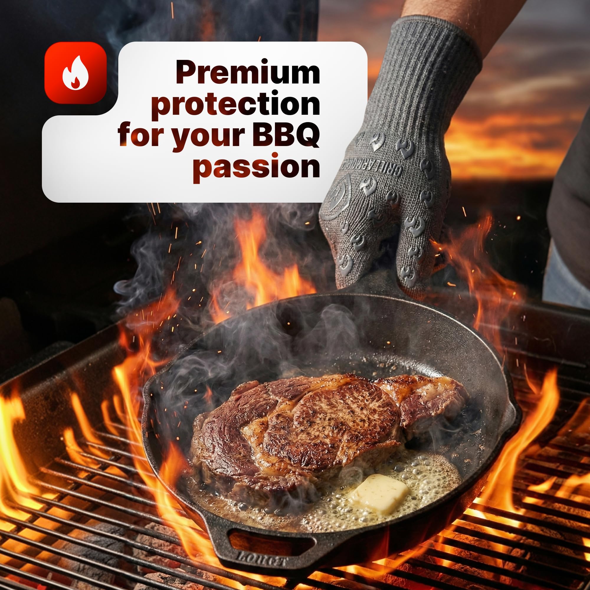 Guantes Grill Armor: uso interior y exterior, ideales para horno y parrilla.