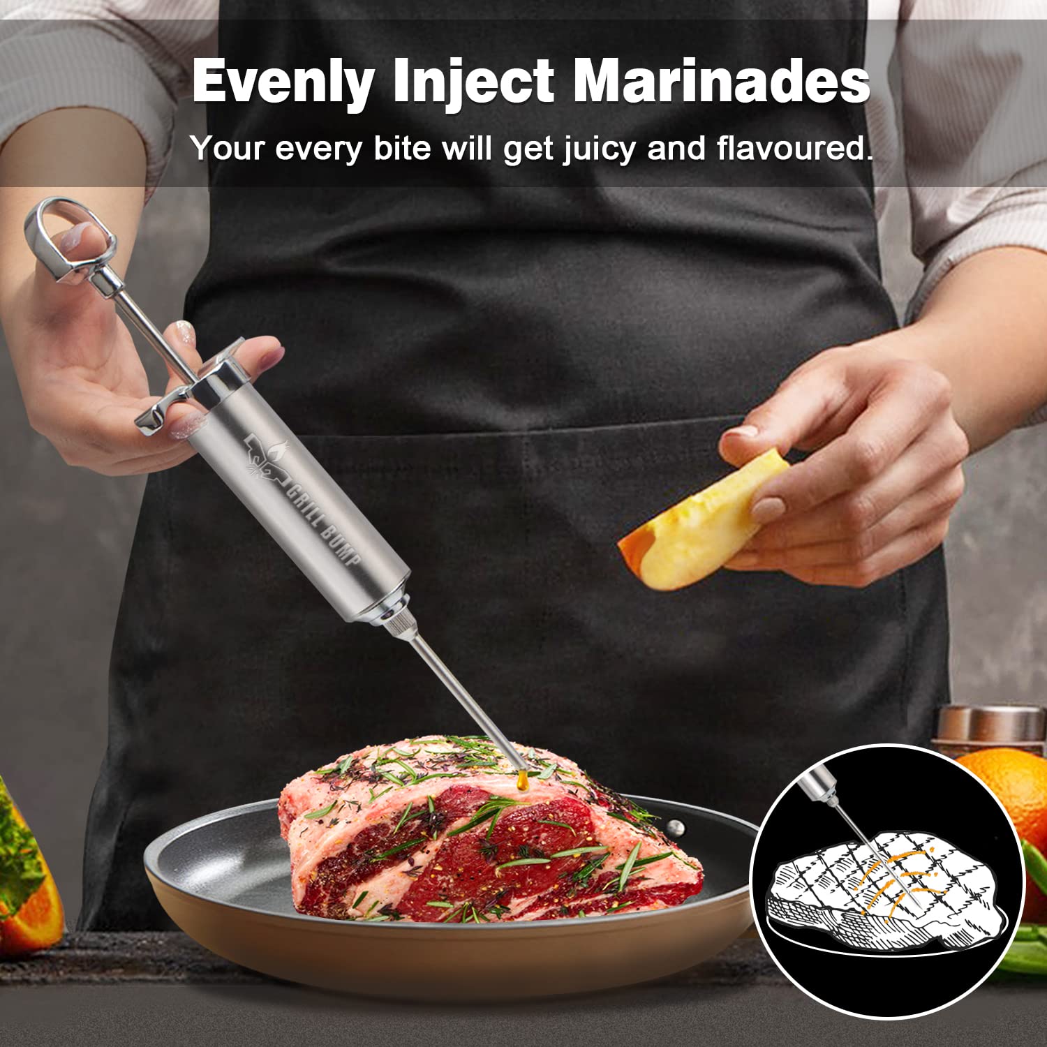 GRILL BUMP agujas para carne con penetración profunda