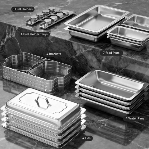 Grillaxy acero inoxidable 304, chafer duradero para buffets