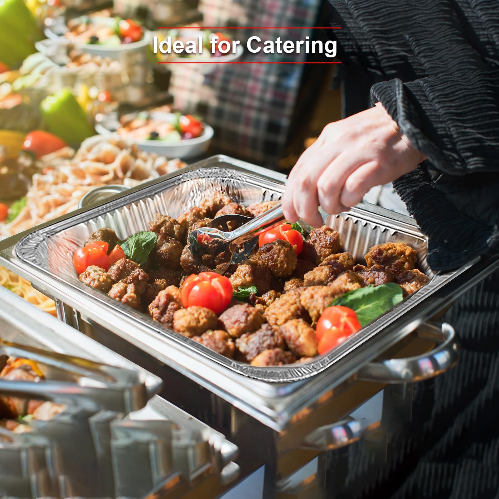 GrillChef bandejas con capacidad de 120 onzas para lotes medianos.