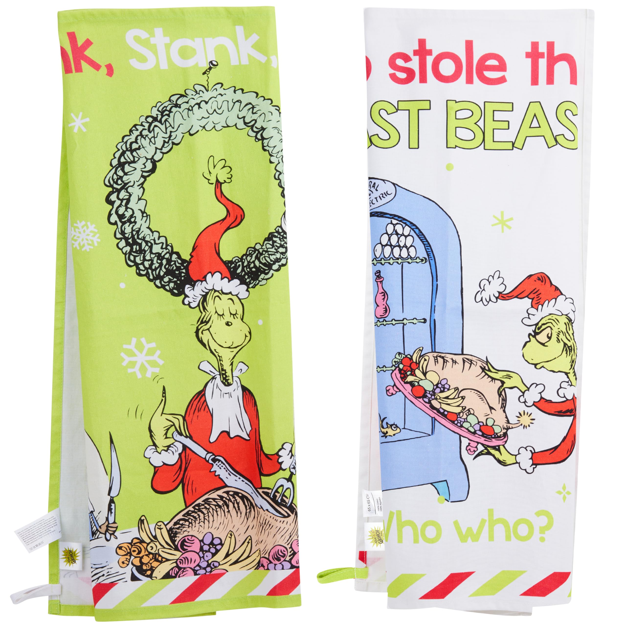 Toallas de cocina Grinch con diseños festivos para decorar la cocina