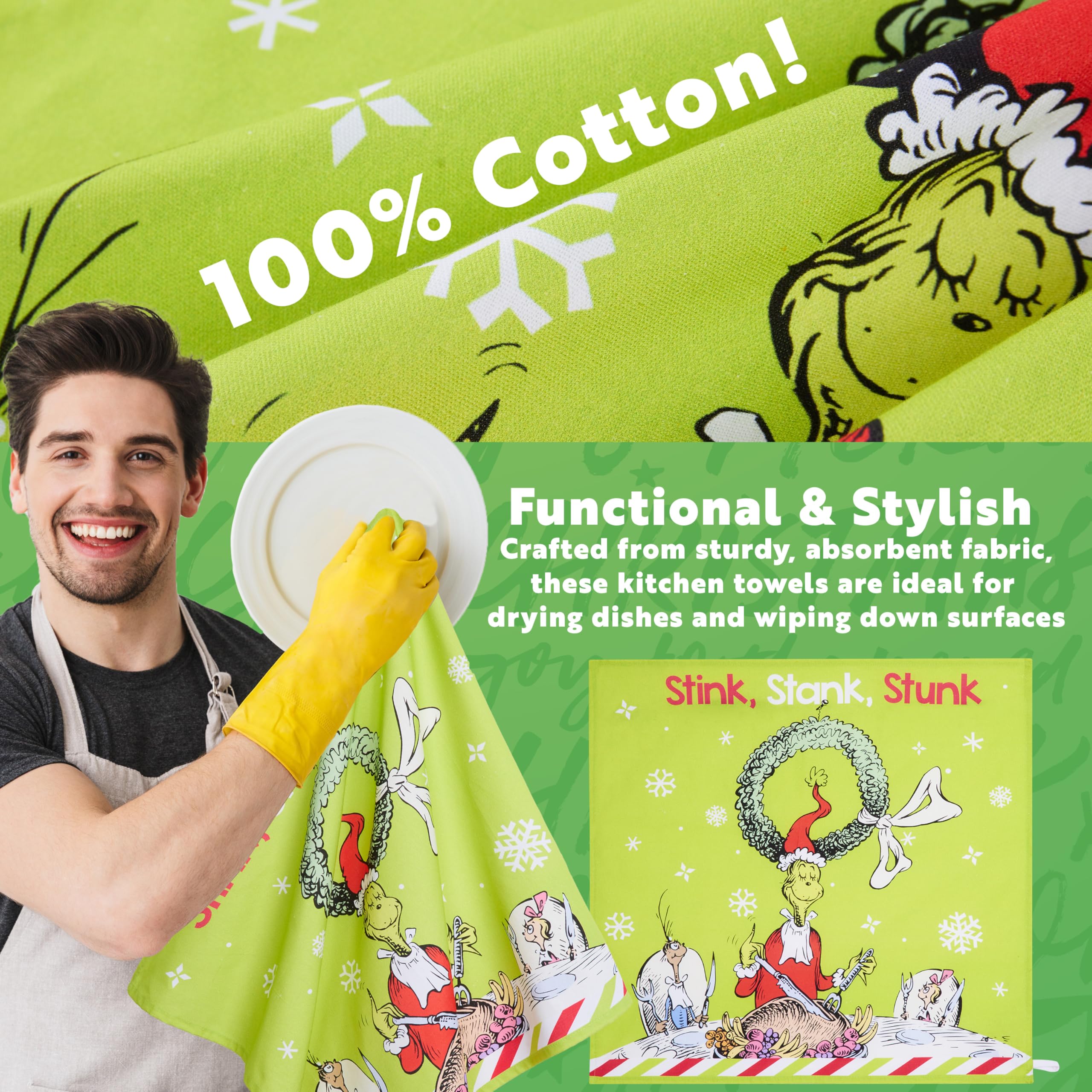 Toallas de cocina Grinch prácticas y decorativas para la cocina