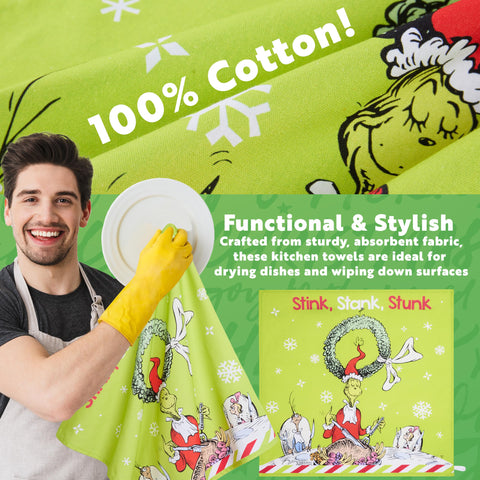 Toallas de cocina Grinch prácticas y decorativas para la cocina