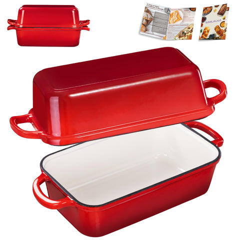 GRMlmosa pan-horno-hierro-9x5-tapa: retiene calor para panes dorados y uniformes.