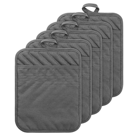 GROBRO7 manoplas de cocina en algodon gris ofrecen proteccion al manipular hornos