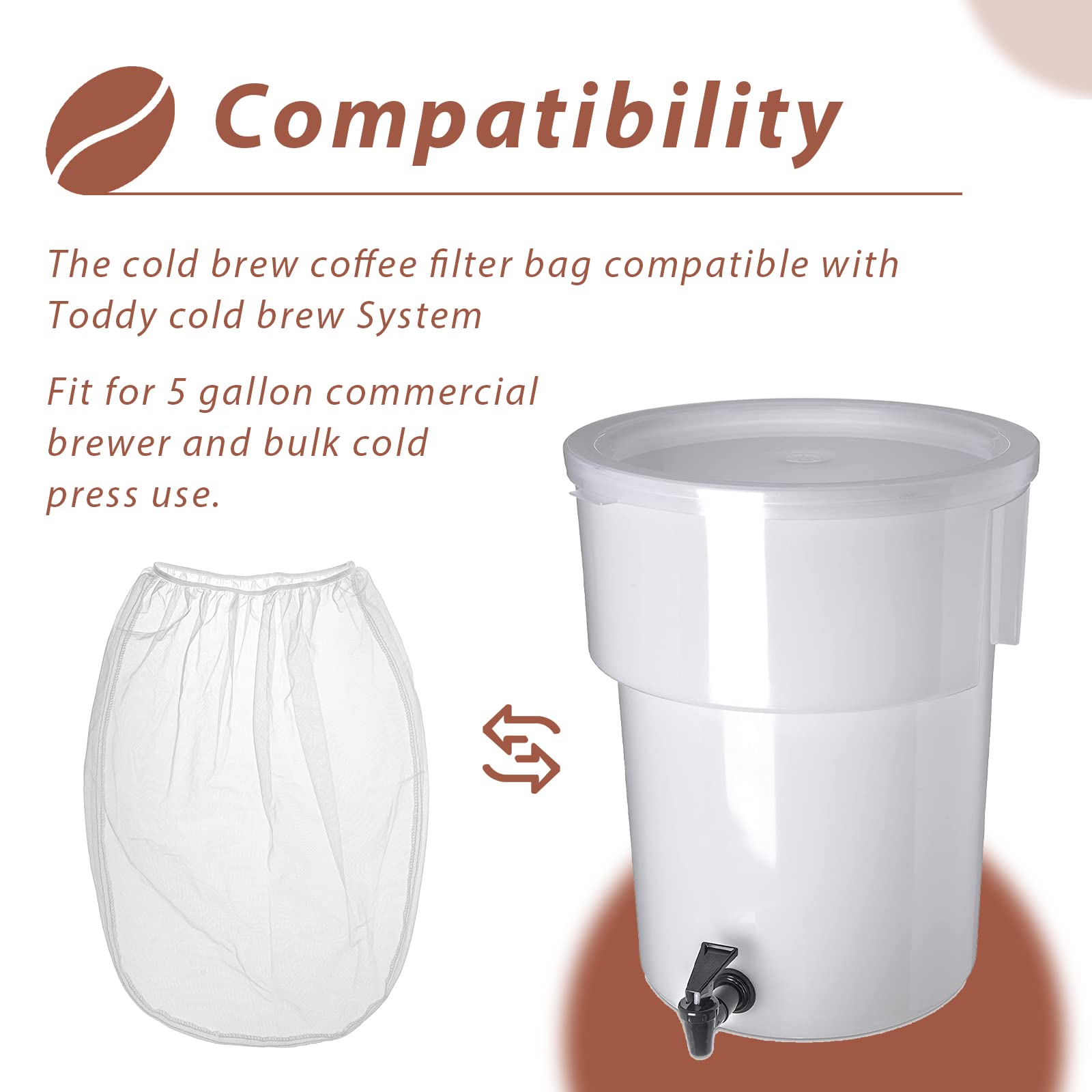 GRONGU malla filtrante para café filtrado en frío de alta durabilidad.