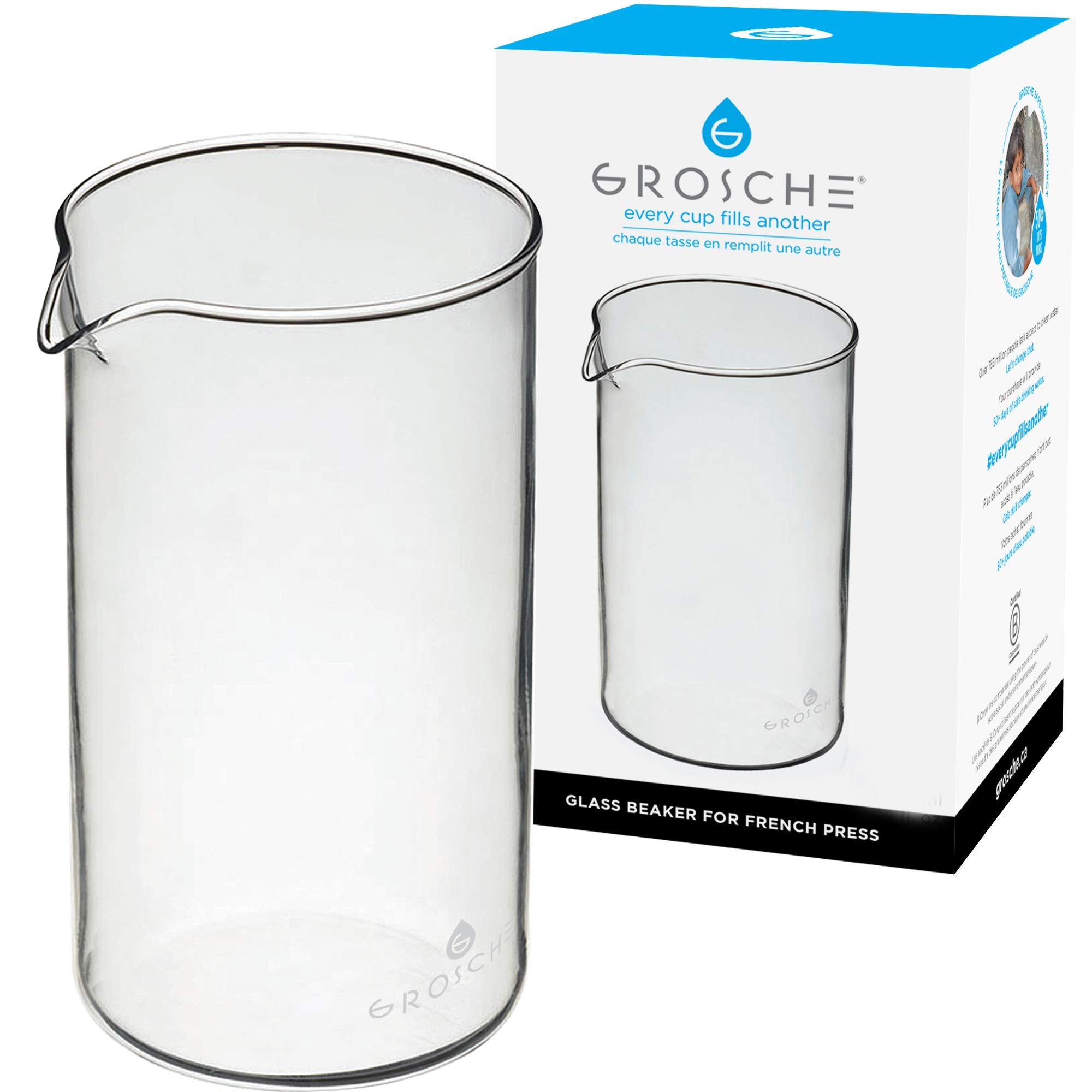 Calidad GROSCHE: vidrio seguro para hervir y verter con precisión.